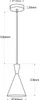 A technical drawing of a pendant lamp with dimensions indicated. Anteprima dell’immagine prodotto