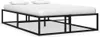 A black metal bed frame with a white mattress and two white pillows. Produktbild-Vorschau