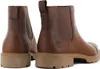 A pair of brown leather Timberland Chelsea boots shown from the back. Anteprima dell’immagine prodotto