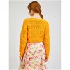 Orsay Orange gemusterte Strickjacke für Damen Produktbild-Vorschau 2