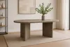 Esstisch oval mit geraden Kanten 160x90 cm Holz Graue-Optik Produktbild-Vorschau 1
