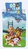 A Paw Patrol themed duvet cover and pillowcase set displayed flat. Produktbild-Vorschau