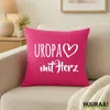 Huuraa Kissen Uropa mit Herz 40x40cm mit Füllung Fuchsia Produktbild-Vorschau 2