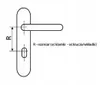 Diagram showing a door handle with a measurement indicator and text. Náhled obrázku produktu
