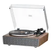 Retro-Walnuss Bluetooth-Plattenspieler Turntables mit 4 Produktbild-Vorschau 1