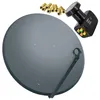 PremiumX SAT Anlage 100cm Antenne Stahl Anthrazit Quad LNB Produktbild-Vorschau 1