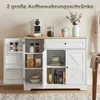 Komoda kuchenna HOMCOM z szufladą, 3 drzwiami i Podgląd zdjęcia produktu 4