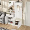 AIORBER Moderne Kompaktgarderobe mit Spiegel & Schuhbank, Produktbild-Vorschau 4