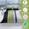 Baumwolle Bettwäsche Set 135x200 cm 80x80 cm Grau Grün Produktbild-Vorschau 3