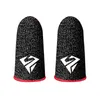 Two black finger sleeves with a white logo and red trim are shown against a white background. Produktbild-Vorschau