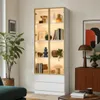 Weißer Vitrinenschrank mit 2 Glastüren & 2 Schubladen Produktbild-Vorschau 1