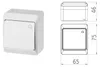 Wandmontageschakelaar voor inbouwspots, wit, IP44, HERMES Productafbeelding-voorbeeld 6