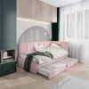 Polsterbett 120x200 cm - Rosa - mit Schublade und Produktbild-Vorschau 8