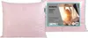 A pink pillow is shown in its packaging with a marketing label. Náhľad obrázku produktu