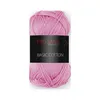 A ball of pink yarn with a black label. Produktbild-Vorschau