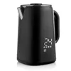 A black electric kettle with a digital display and temperature settings. Voir les images du produit