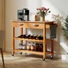 COSTWAY Carrello da cucina in legno, mobile da cucina con Anteprima dell’immagine prodotto 7
