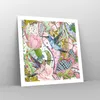 Poster - Poster ohne Rahmen - Vogel Schmetterling Blume - Produktbild-Vorschau 7