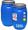 Lot de 2 fûts à couvercle 120 litres en PEHD, fûts Voir les images du produit 2
