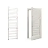 A white wire shoe rack is shown, detached and then attached to a white door. Produktbild-Vorschau