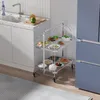 Carrello servitore pieghevole a 2 ripiani, carrello da Anteprima dell’immagine prodotto 12