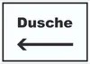 Dusche Schild mit Text und Richtungspfeil links waschen Produktbild-Vorschau 1
