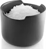 A black ceramic salt cellar filled with white salt, shown against a white background. Produktbild-Vorschau