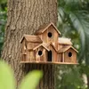 Handgefertigtes Vogelhaus aus Naturholz zum Aufhängen im Produktbild-Vorschau 5