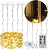 A product image showing a string of fairy lights coiled and hanging, with a remote control and USB connector. Anteprima dell’immagine prodotto