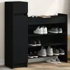 vidaXL Botník černý 100,5x28x100 cm materiál na bázi dřeva Náhled obrázku produktu 2
