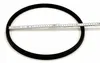 A black ring is placed on a white background with a measuring tape across it. Produktbild-Vorschau