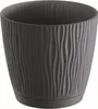 A gray plastic plant pot with a textured wavy pattern. Anteprima dell’immagine prodotto