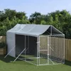 Outdoor-Hundezwinger mit Dach Silbern 2x6x2,5m Verzinkter Produktbild-Vorschau 1