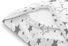 A close-up view of a white pillow with gray stars, showing its texture and pattern. Produktbild-Vorschau