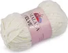 A ball of white velvet yarn on a white background. Podgląd zdjęcia produktu