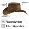 STAMP Herren Western Reiten Cowboy Leder Hut Braun Größe L Produktbild-Vorschau 5