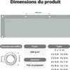 Wiltec Bâche de camion 3 x 5m Grise 650 g/m² Polyester Voir les images du produit 3