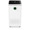 A white electric air dehumidifier with a black top panel displaying controls and a digital readout. A green illuminated ring is visible on the front of the unit. Anteprima dell’immagine prodotto