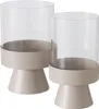 Boltze Windlicht Pallas Leuchter Eisen & Klarglas Beige Produktbild-Vorschau 1