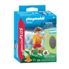 PLAYMOBIL Giocatore di calcio con parete porta, 70157 Anteprima dell’immagine prodotto 1