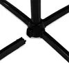 A close-up view of the broken base of a black stand fan. Voir les images du produit