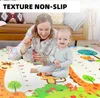 A mother and baby are playing on a colorful play mat with animal illustrations. Produktbild-Vorschau