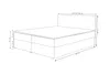 A line drawing of a bed with dimensions indicated by lines and numbers. Voir les images du produit
