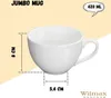 Tasse Wilmax Jumbo 420 ml, porcelaine blanche Olivia Voir les images du produit 3