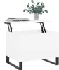 A white lift-top coffee table with black metal legs, placed on a white background. Anteprima dell’immagine prodotto