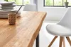 Esstisch Baumkante Massiv Wildeiche 180 x 90 schwarz SESSA Produktbild-Vorschau 4