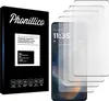A product shot of a screen protector packaging and multiple screen protectors laid out on a phone. Produktbild-Vorschau
