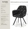 Fauteuil pivotant en velours Lucia, rembourré - noir, Lot Voir les images du produit 6