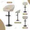 Barhocker 2er-Set Barstuhl aus Leinen Tresenstuhl Produktbild-Vorschau 4