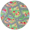 Kinder Spiel Teppich Little Village Grün Rund, Größe:200 cm Produktbild-Vorschau 5